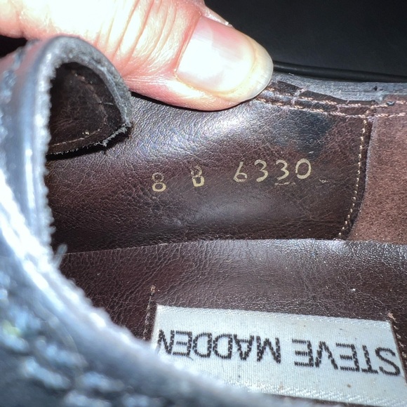 Vintage Steve Madden chunky leather lace up platforms (8) - Picture 9 of 12